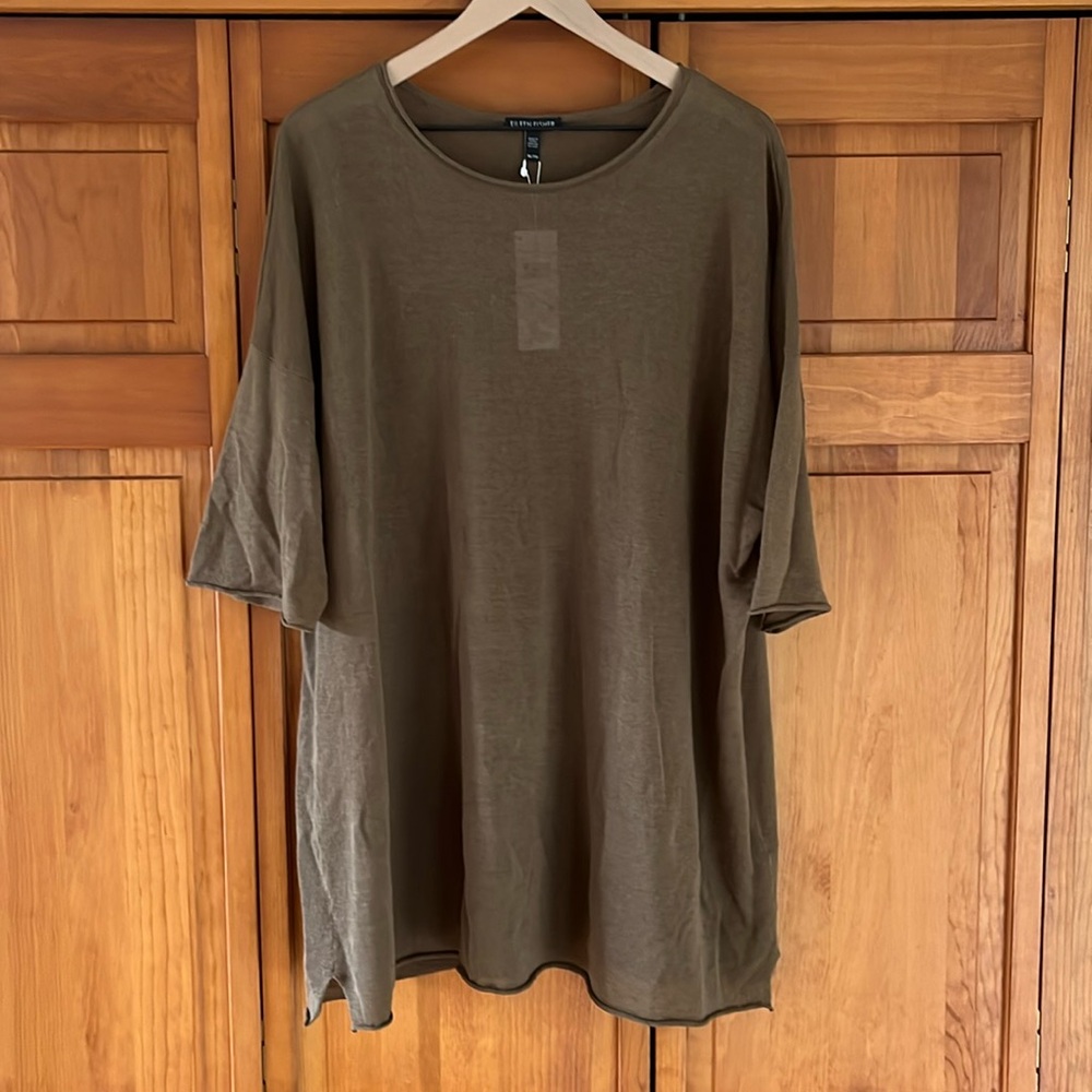 Eileen Fisher NWT XL linens cotton blend top